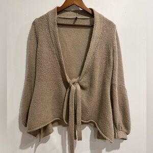 STILE BENETTON Knit Tie Up Balloon Sleeve Sweater